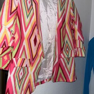 Vibrant Multicolor Geometric Women's Jacket